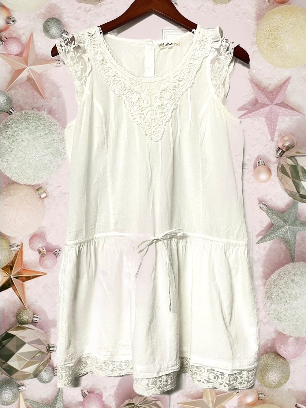 Cotton Dress / Coverup Boho Sleeveless